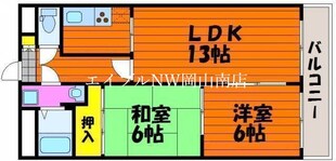 岡山駅 徒歩23分 3階の物件間取画像